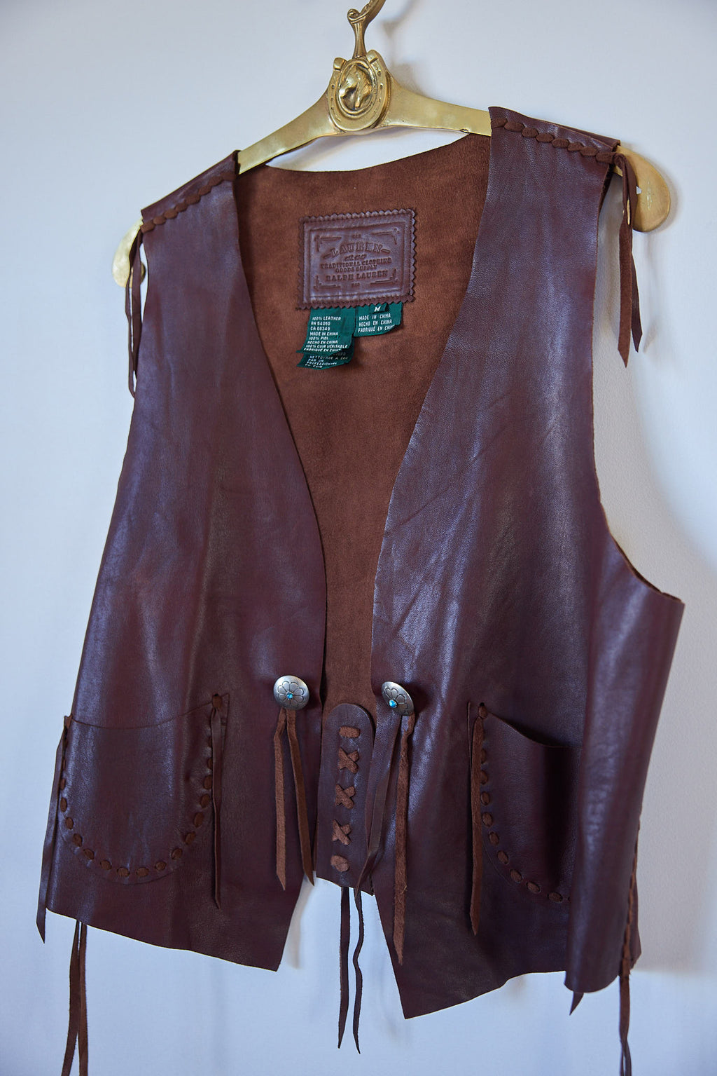 Vintage Ralph Lauren Western Leather Vest