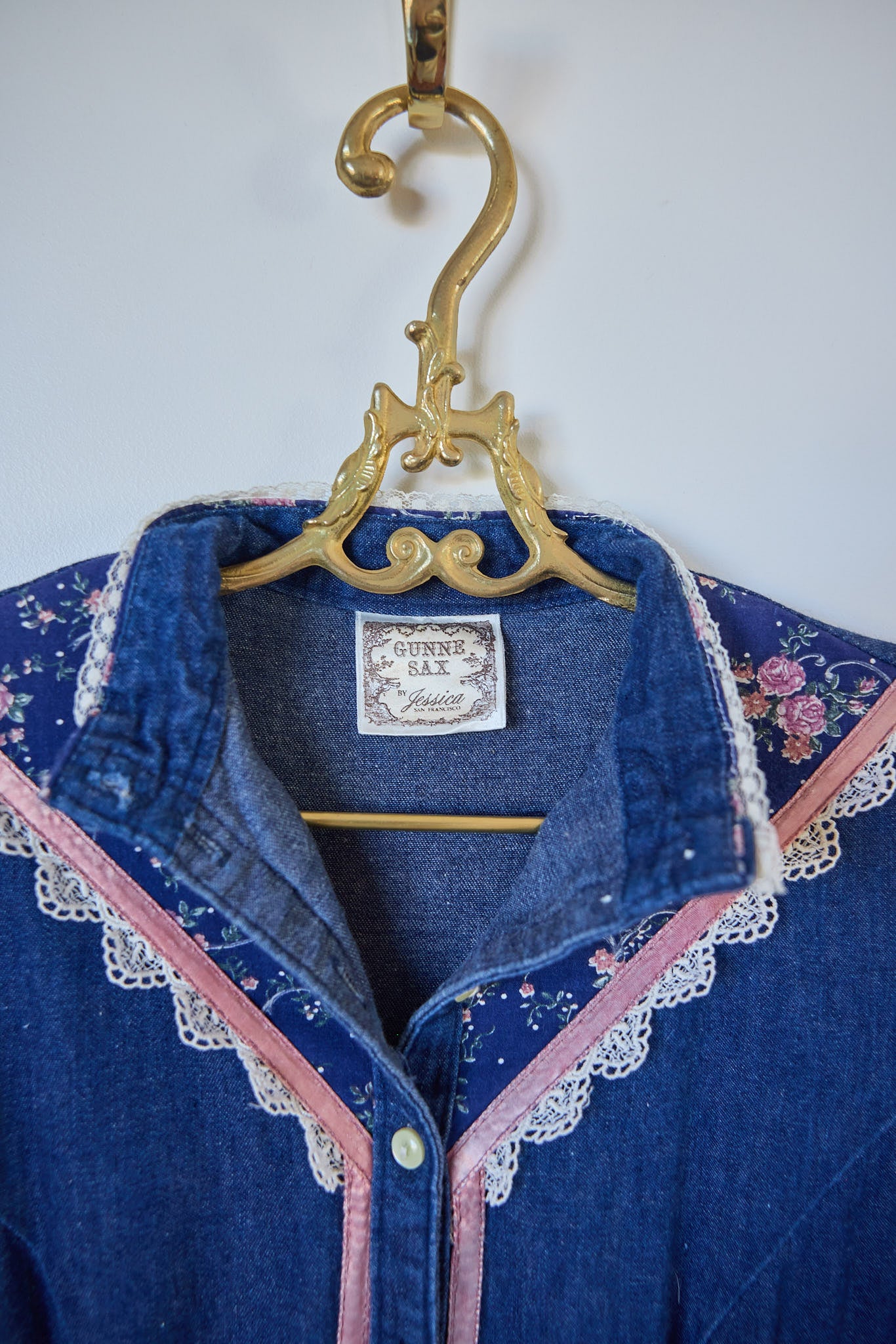 Vintage Gunne Sax by Jessica Denim Prairie Dress