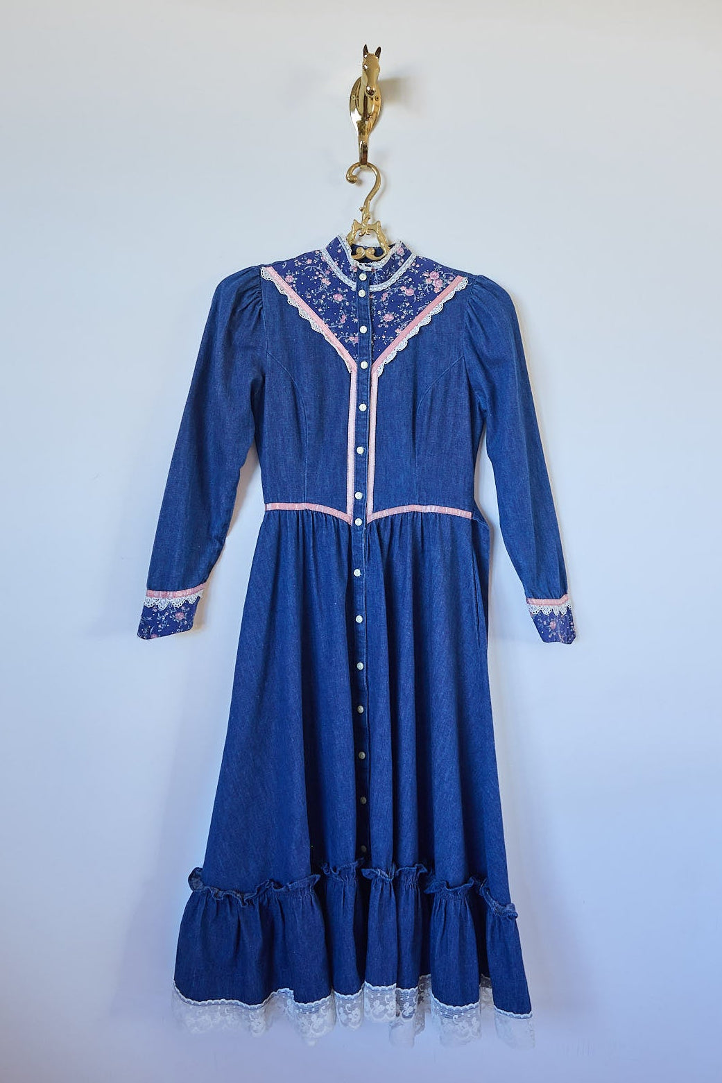 Vintage Gunne Sax by Jessica Denim Prairie Dress