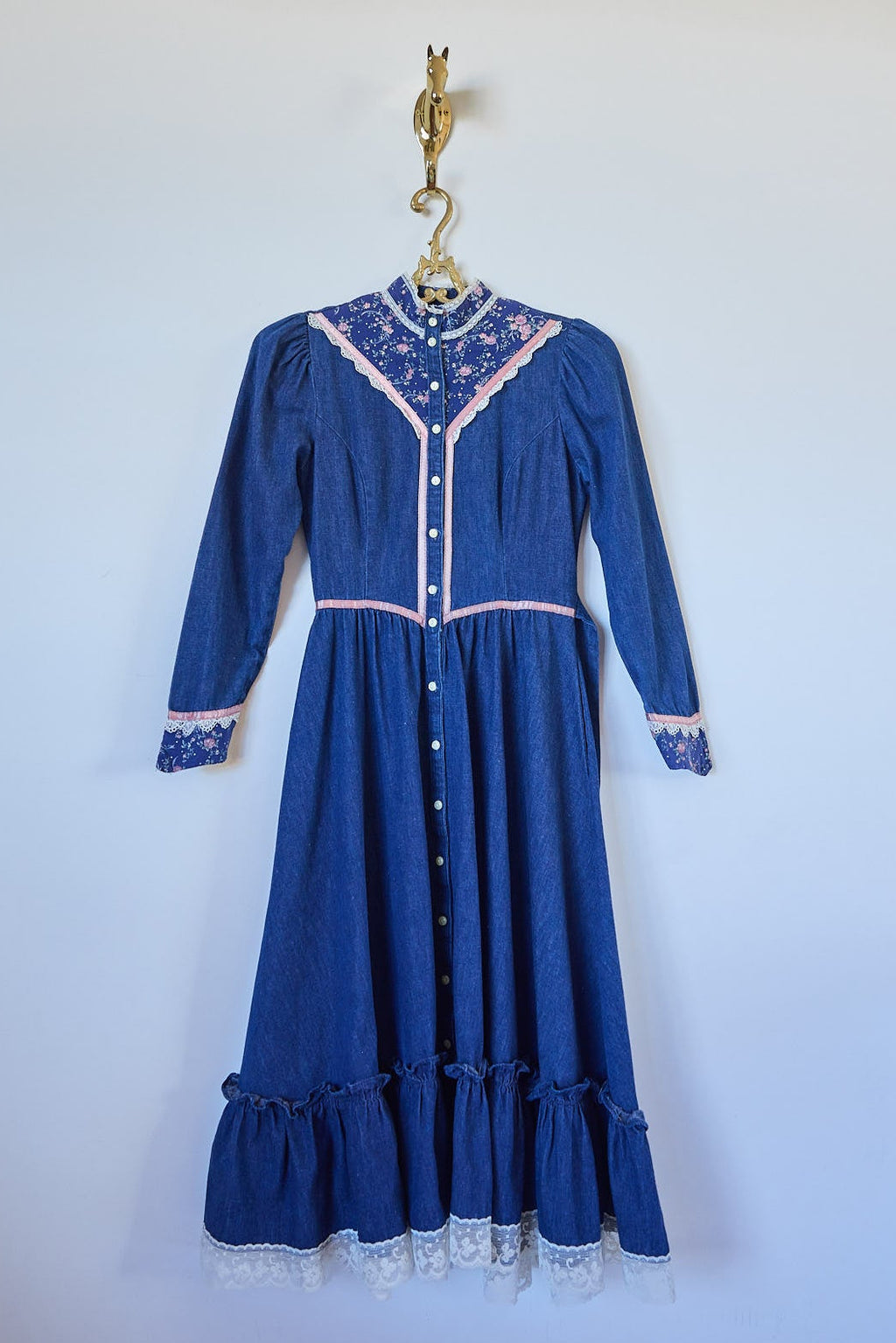 Vintage Gunne Sax by Jessica Denim Prairie Dress