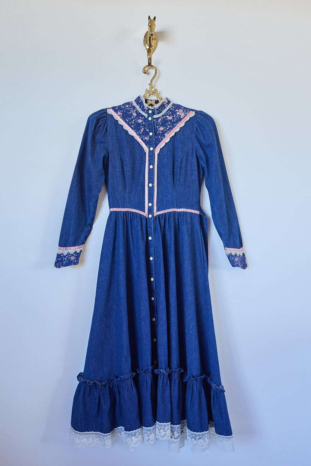Vintage Gunne Sax by Jessica Denim Prairie Dress