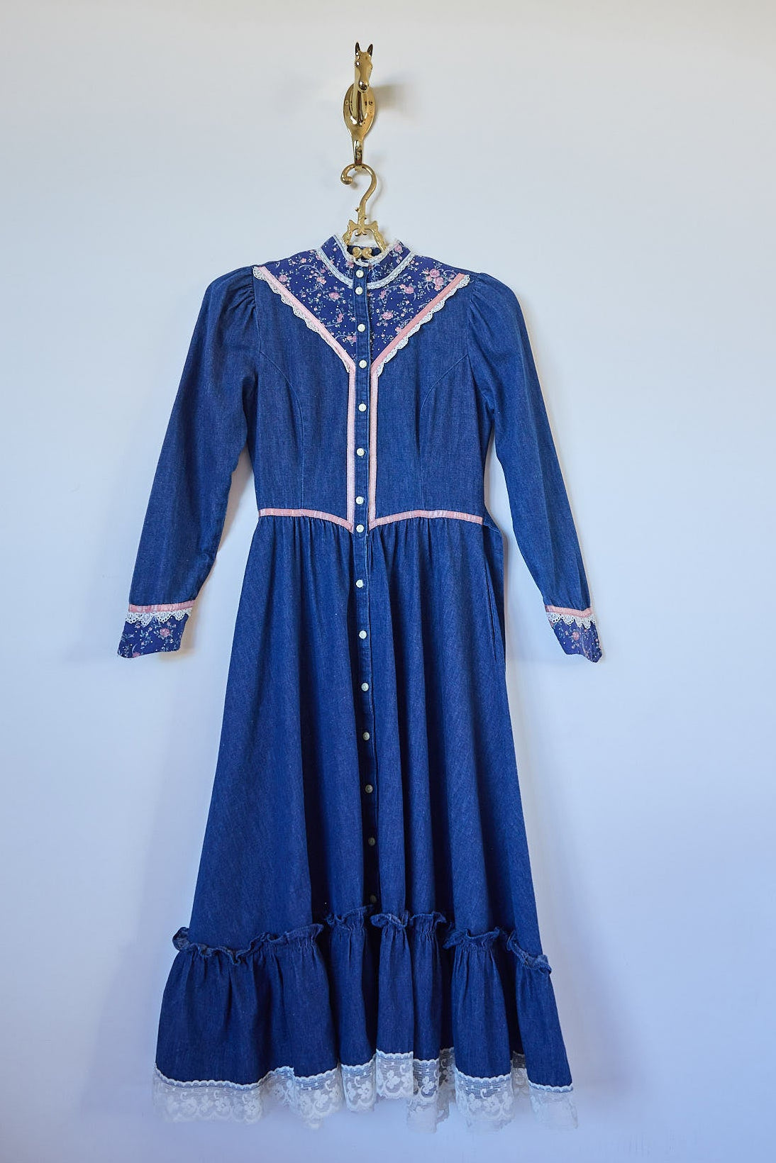 Vintage Gunne Sax by Jessica Denim Prairie Dress