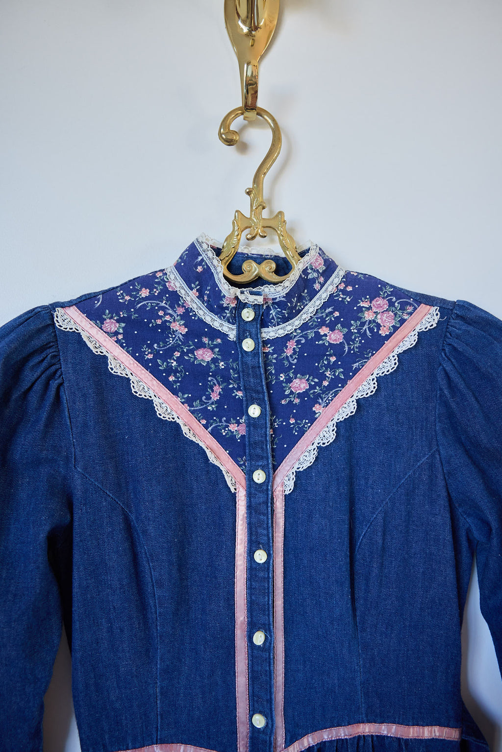 Vintage Gunne Sax by Jessica Denim Prairie Dress
