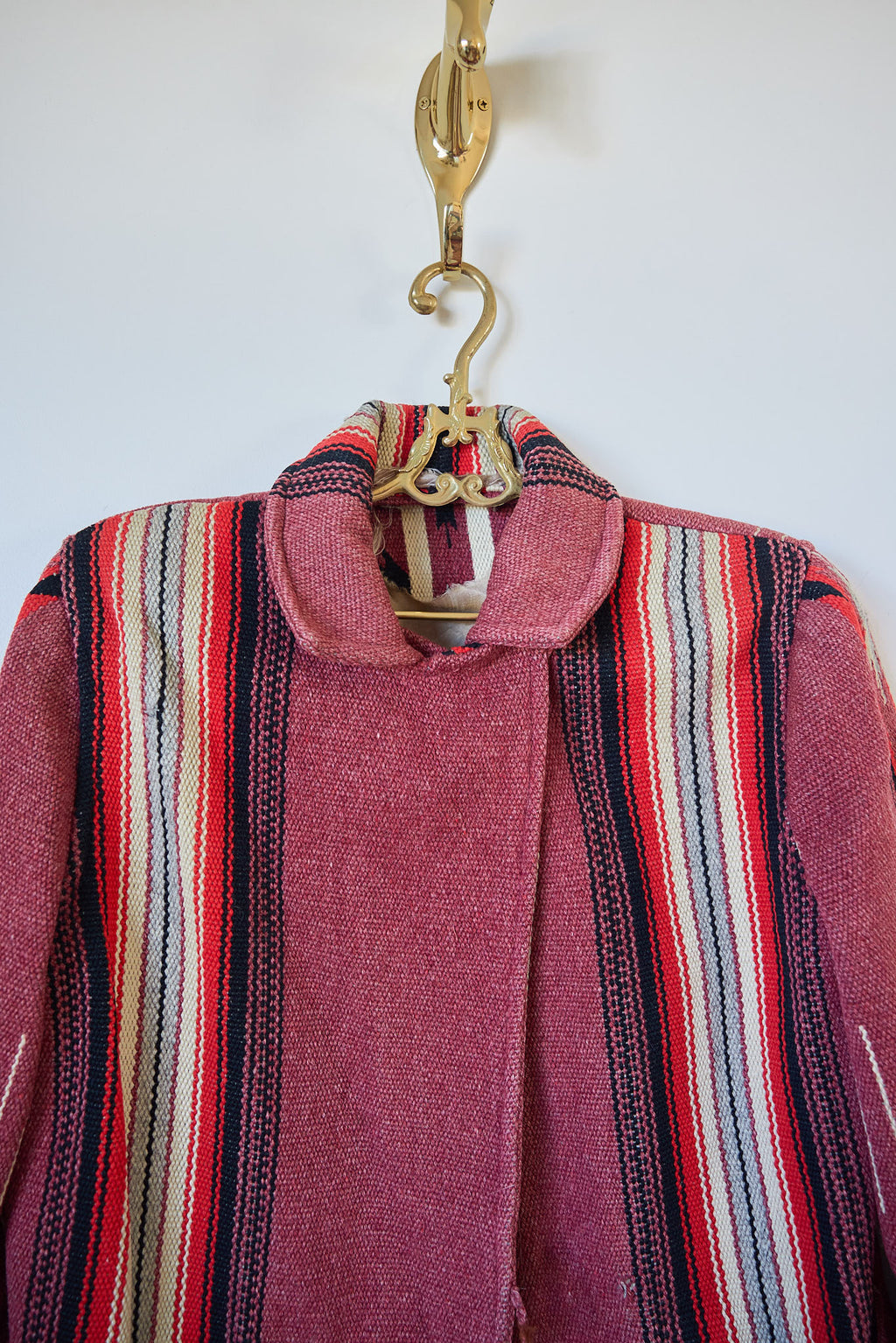 Vintage Chimayo Blanket Jacket  Handwoven New Mexico Wool