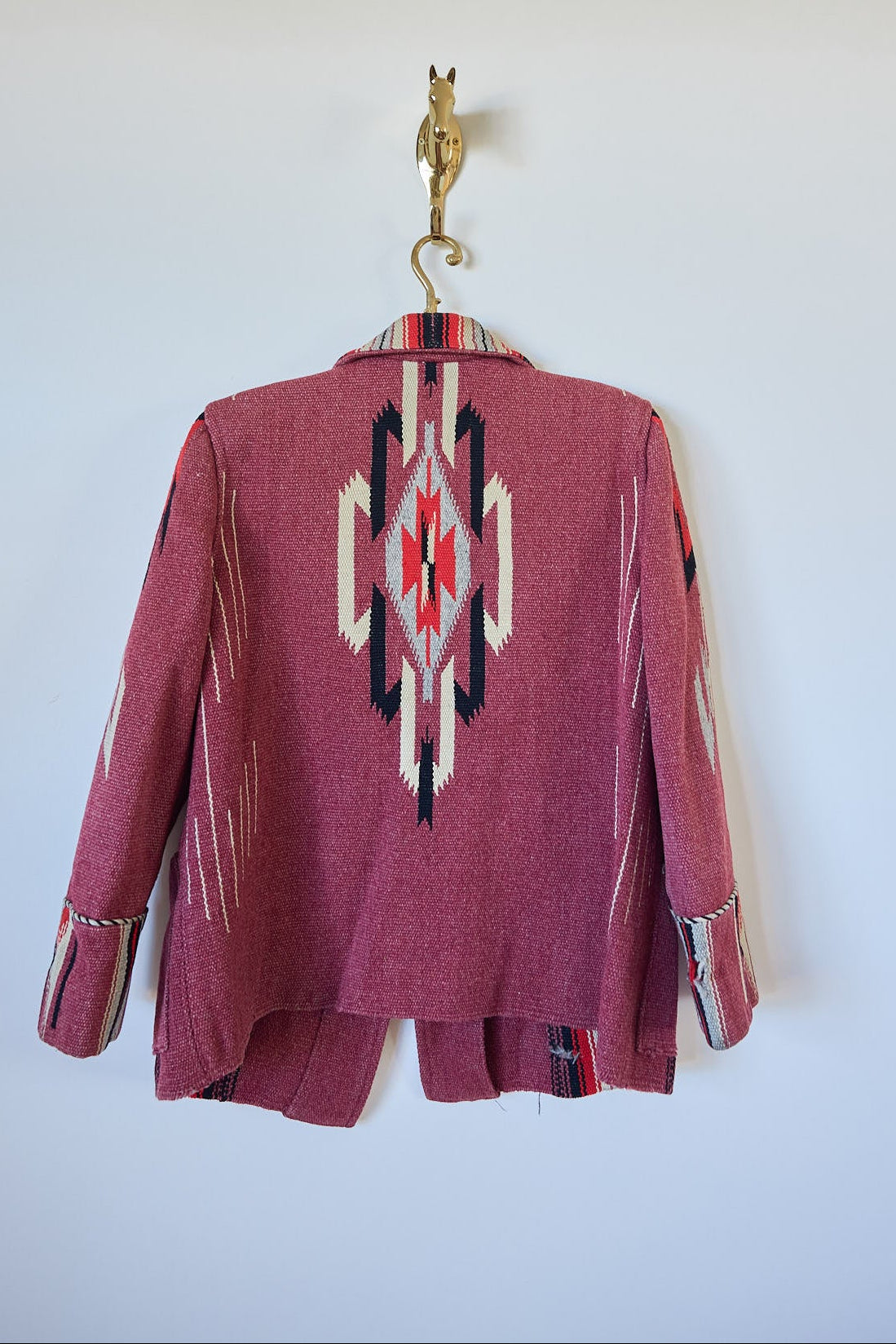 Vintage Chimayo Blanket Jacket  Handwoven New Mexico Wool