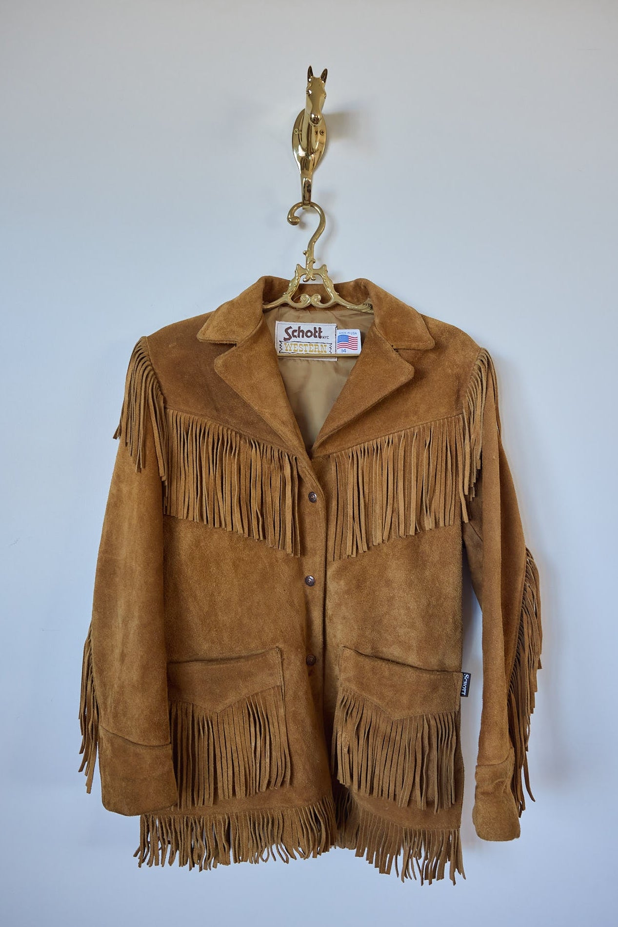 Schott Western Fringe Suede Jacket