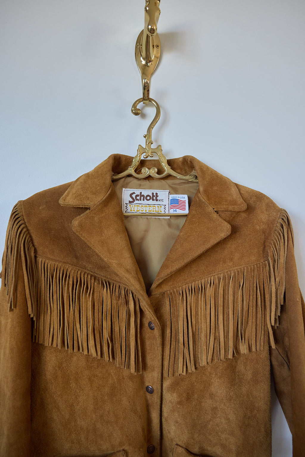 Schott Western Fringe Suede Jacket
