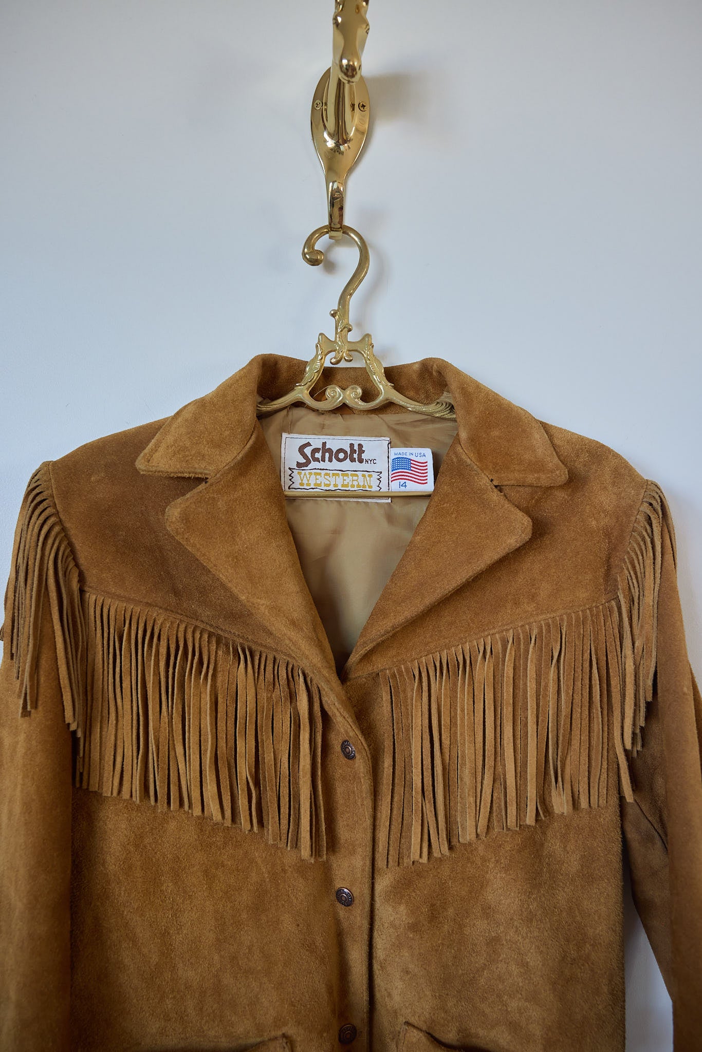 Schott Western Fringe Suede Jacket