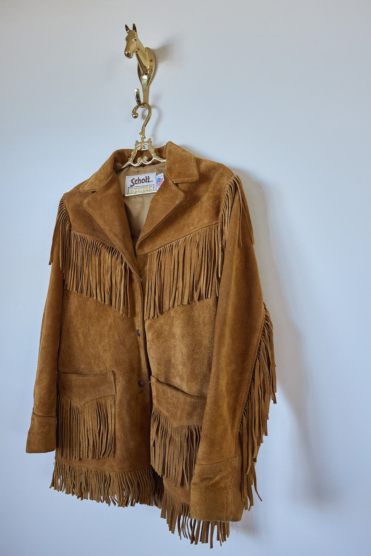 Schott Western Fringe Suede Jacket