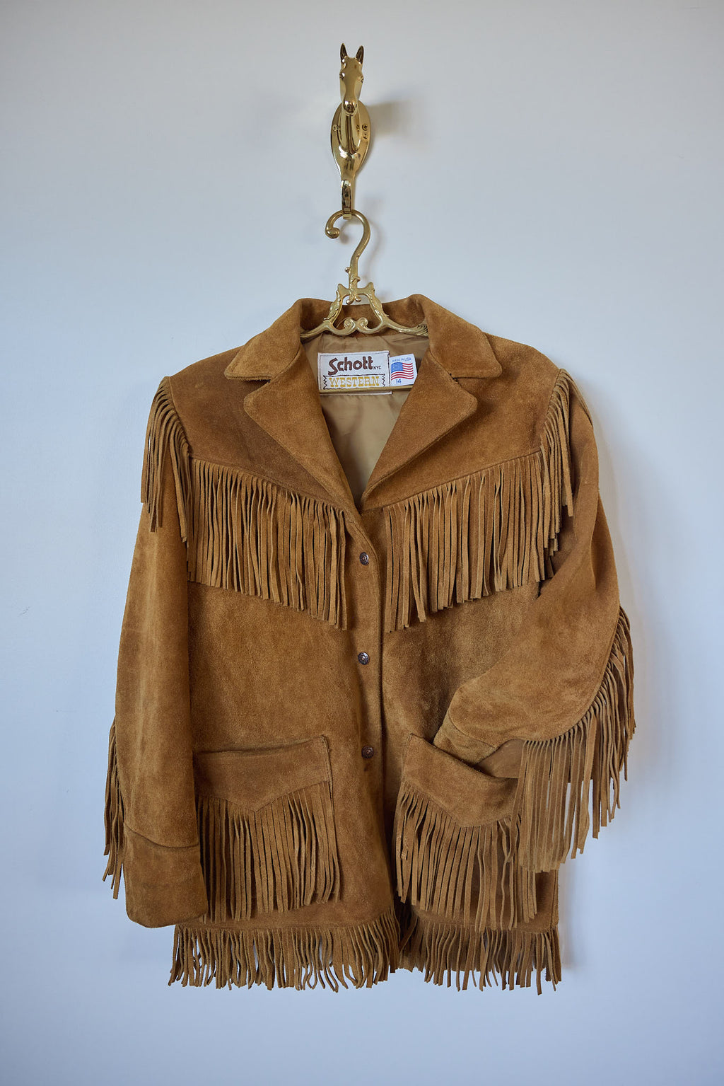 Schott Western Fringe Suede Jacket