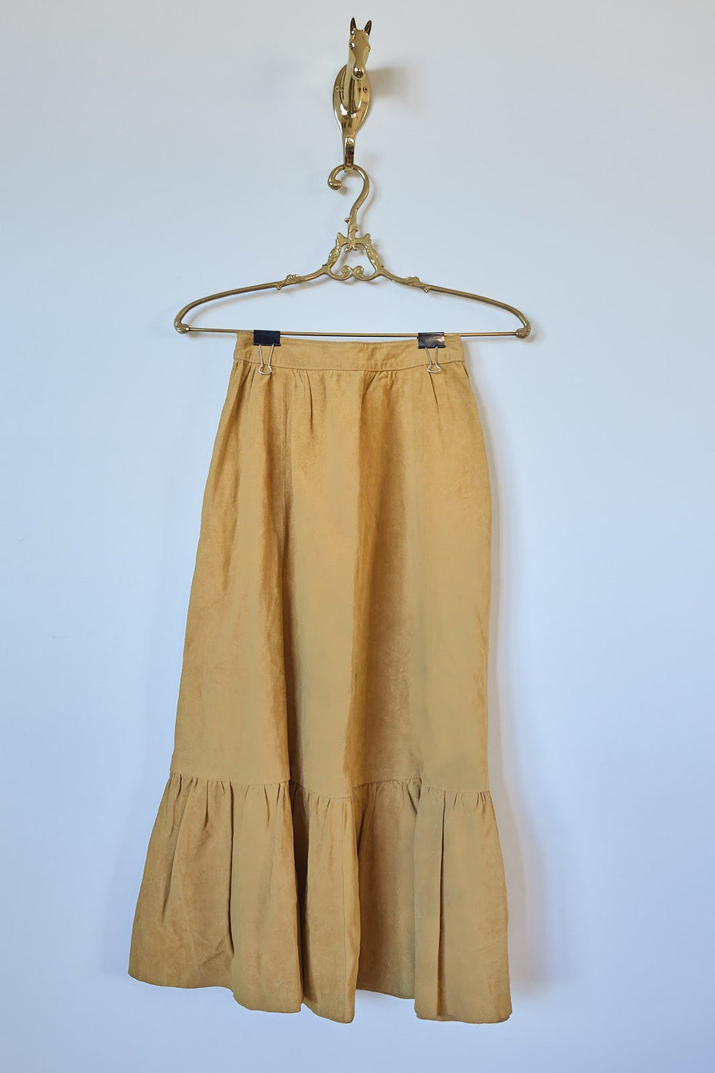 Vintage Neiman Marcus Tan Suede Vest & Skirt Set (Petite Size)