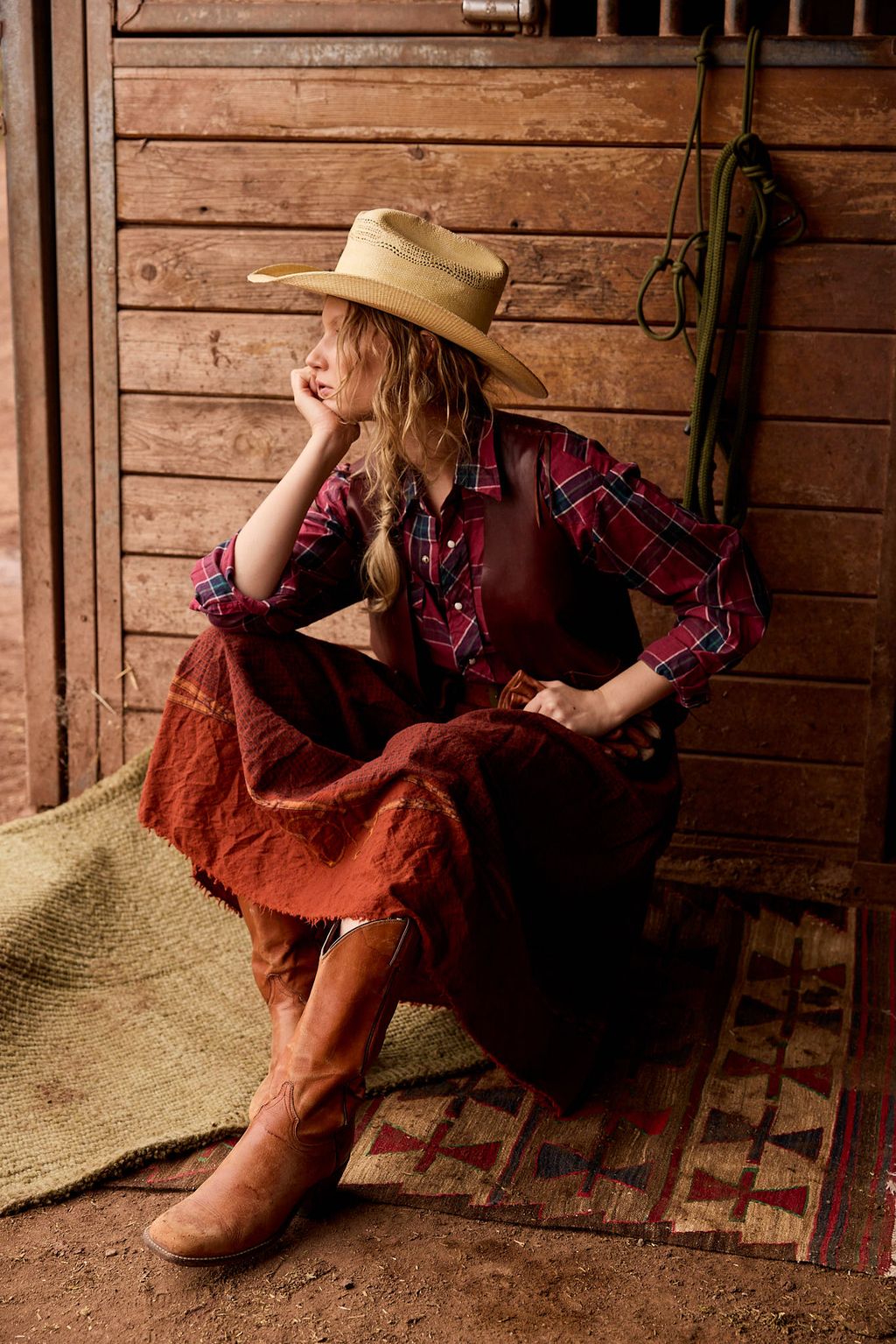 Vintage Ralph Lauren Wool Prairie Skirt