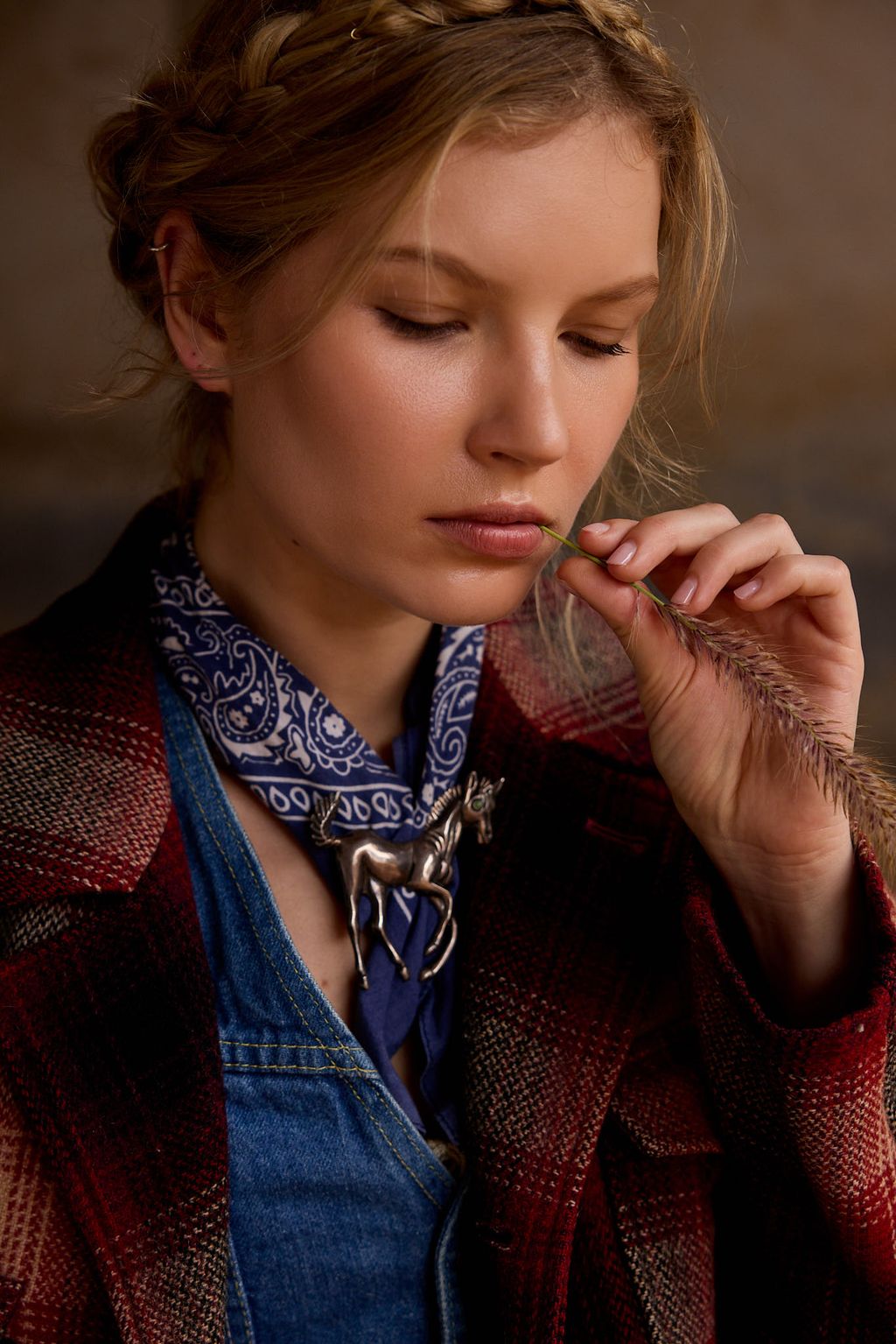 Vintage Wamcraft Navy Blue Bandana, Made in USA