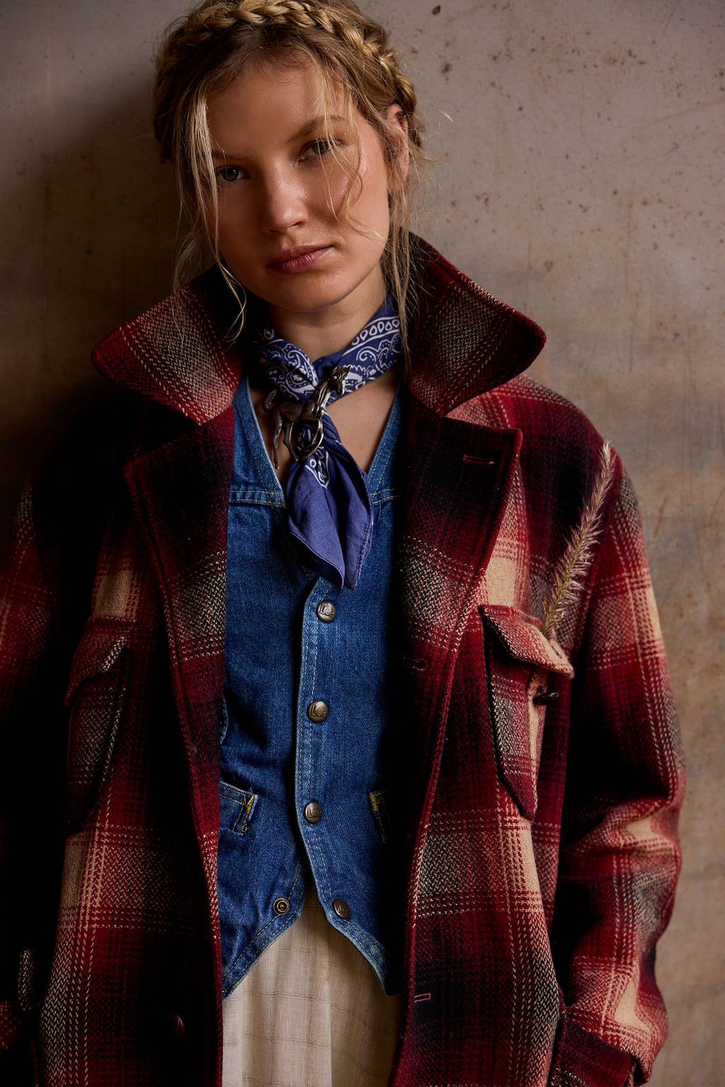 Vintage Wamcraft Navy Blue Bandana, Made in USA