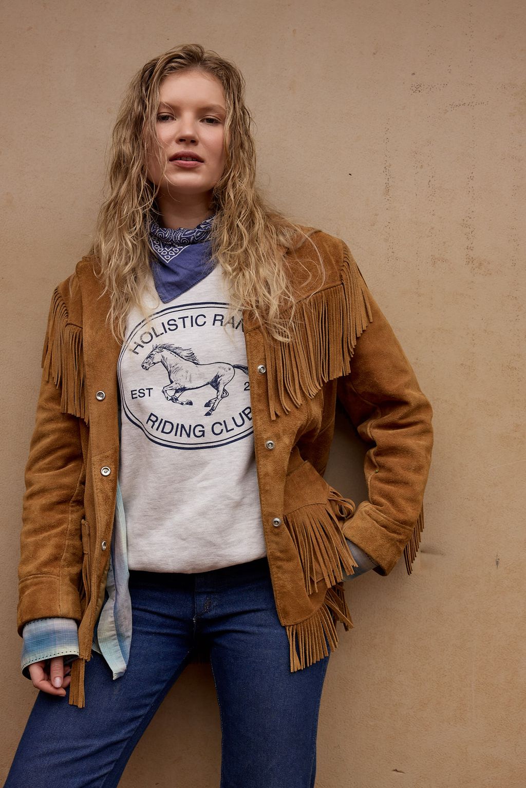 Schott Western Fringe Suede Jacket