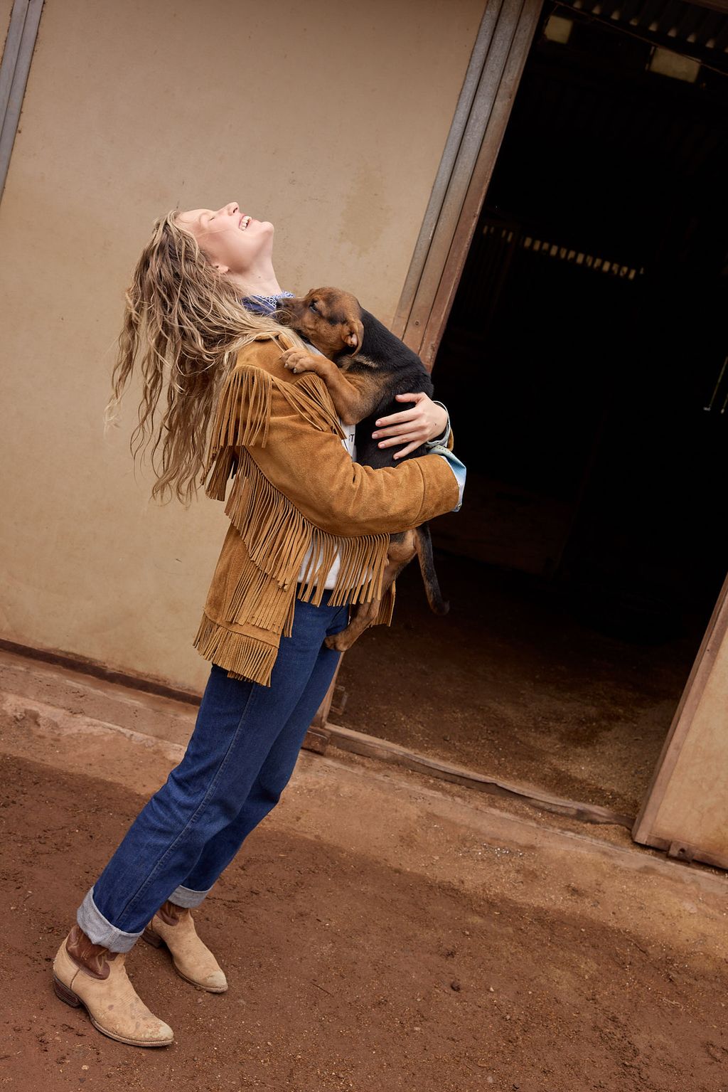 Schott Western Fringe Suede Jacket