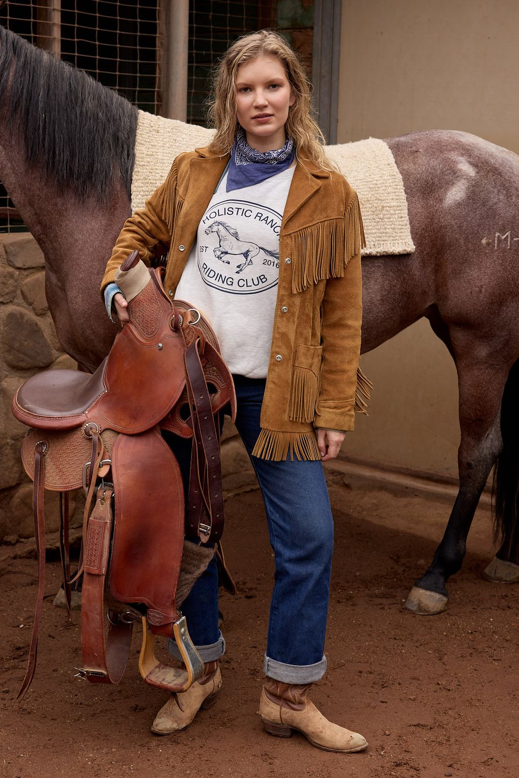 Schott Western Fringe Suede Jacket