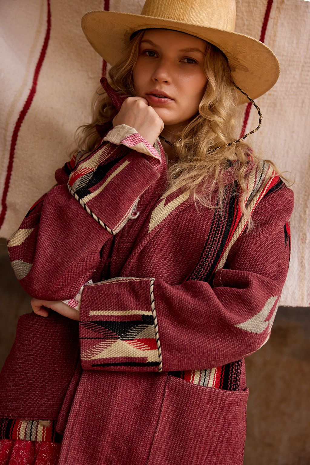 Vintage Chimayo Blanket Jacket  Handwoven New Mexico Wool