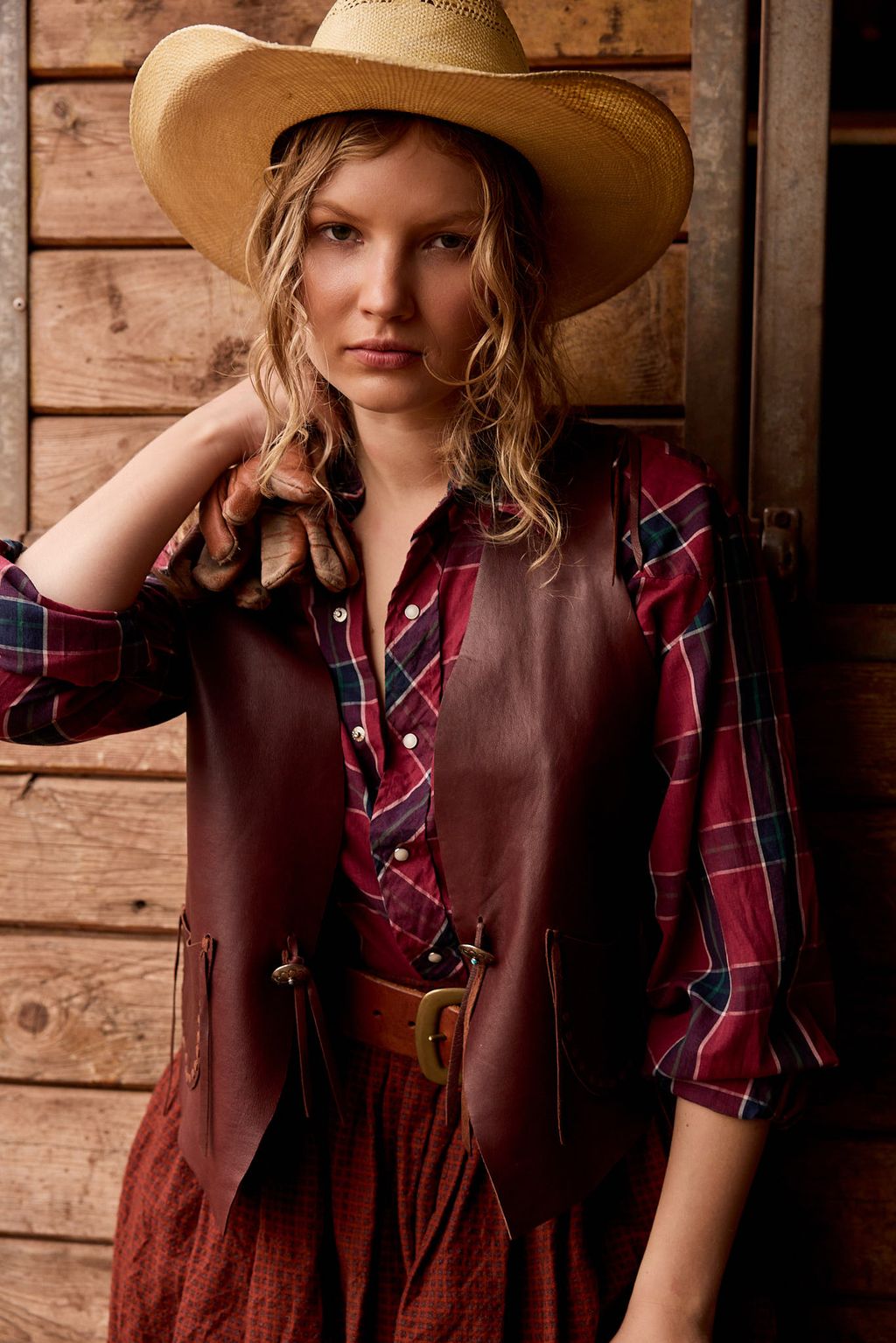 Vintage Ralph Lauren Western Leather Vest